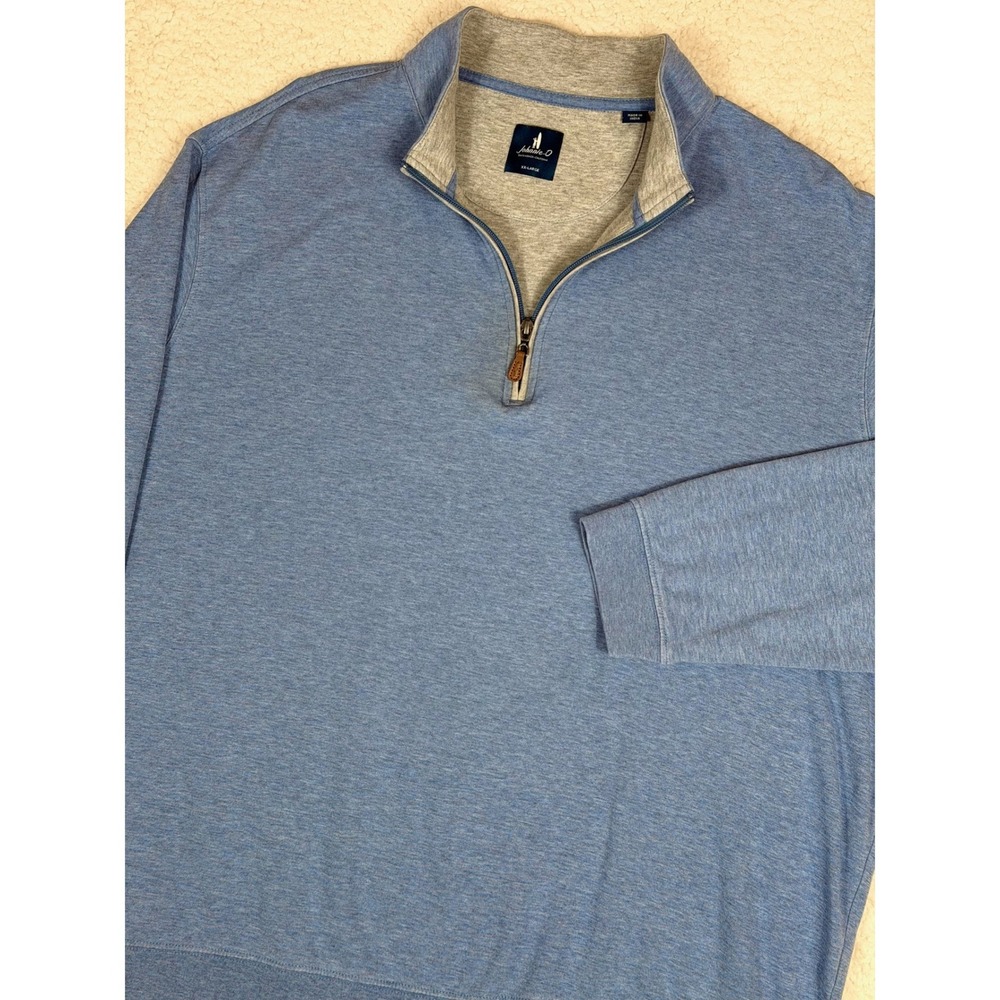 Johnnie-O Sully Quarter Zip Pullover Laguna Blue Mens XXL JMKO1460 Heathered